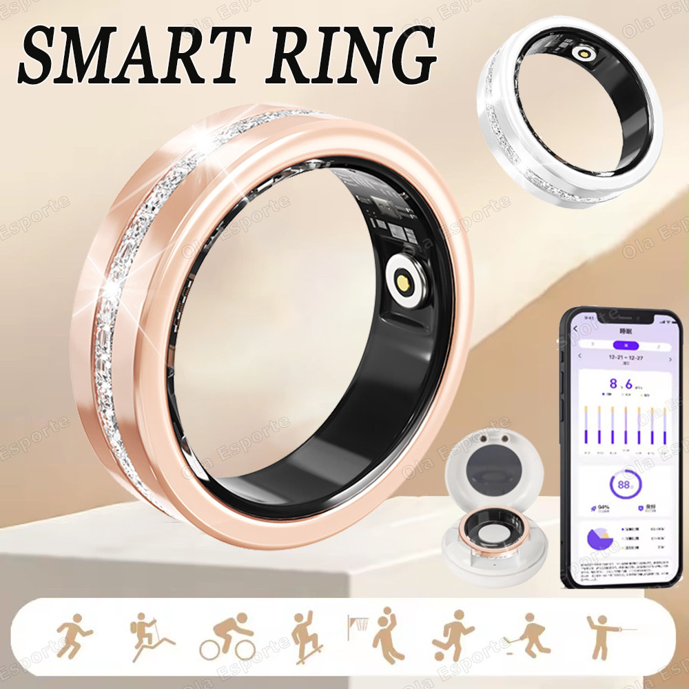 Blood Oxygen Monitor - แหวนสมาร์ทริงรุ่นใหม่ปี 2026 สำหรับผู้หญิง ตรวจวัดอัตราการเต้นของหัวใจ ตรวจสอบการนอนหลับ ตรวจจับรอบเดือน