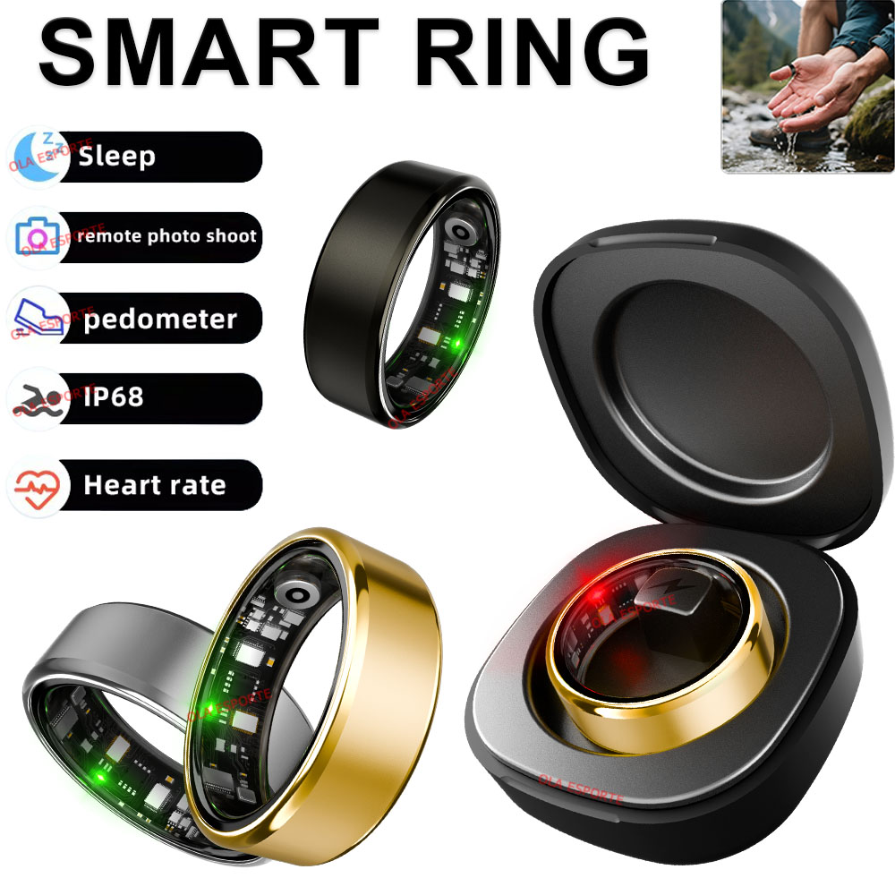 Blood Oxygen Monitor - แหวนอัจฉริยะ R09 สำหรับผู้ชายและผู้หญิง พร้อมกล่องชาร์จ วัดอัตราการเต้นของหัวใจ ออกซิเจนในเลือด