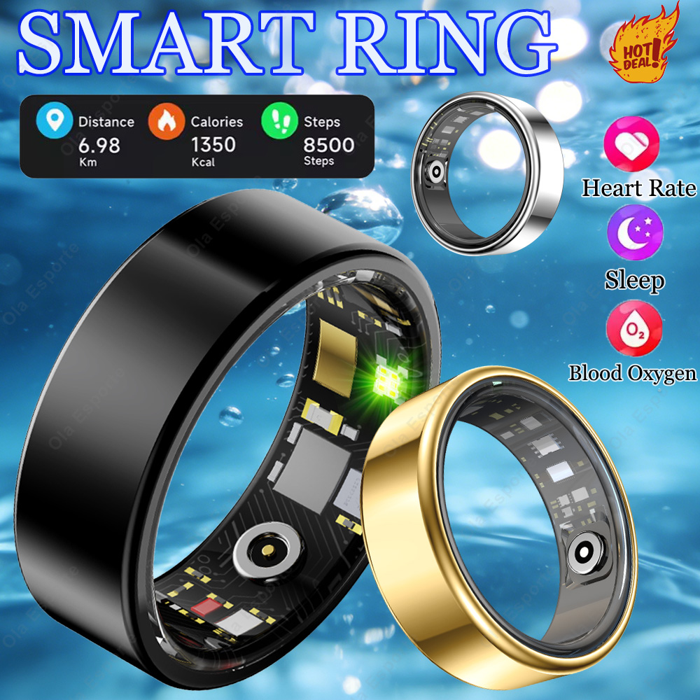 Blood Oxygen Monitor - 2026 ใหม่แหวนอัจฉริยะอเนกประสงค์สำหรับผู้ชายผู้หญิงพร้อมเคสชาร์จอัตราการเต้นของหัวใจการตรวจสอบออกซิเจนในเลือดกันน้ำสำหรับแอนดรอยด์ ไอโอเอส